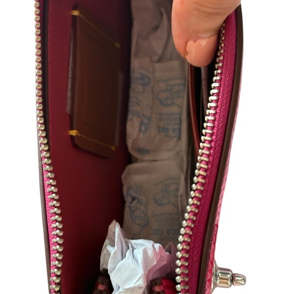 Coach Pink Clutch with Metallic Accents - Picture 8 of 15